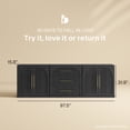 thumbnail image 2 of BELLEZE 3-Piece Modular Sideboard Set Freely Configurable, 2 Double Arched Wood Door Cabinets and 1 Drawer Buffet Cabinet with Storage, Modern Credenza for Dining Room, Living Room Entryway - Ebony, 2 of 7