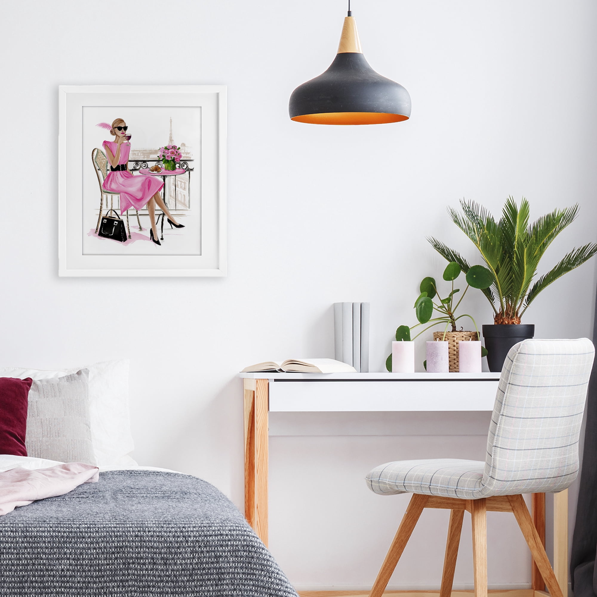 Stupell Industries Parisian Chic on Cafe Balcony White Framed Print Under Glass, design by Jess Stempel