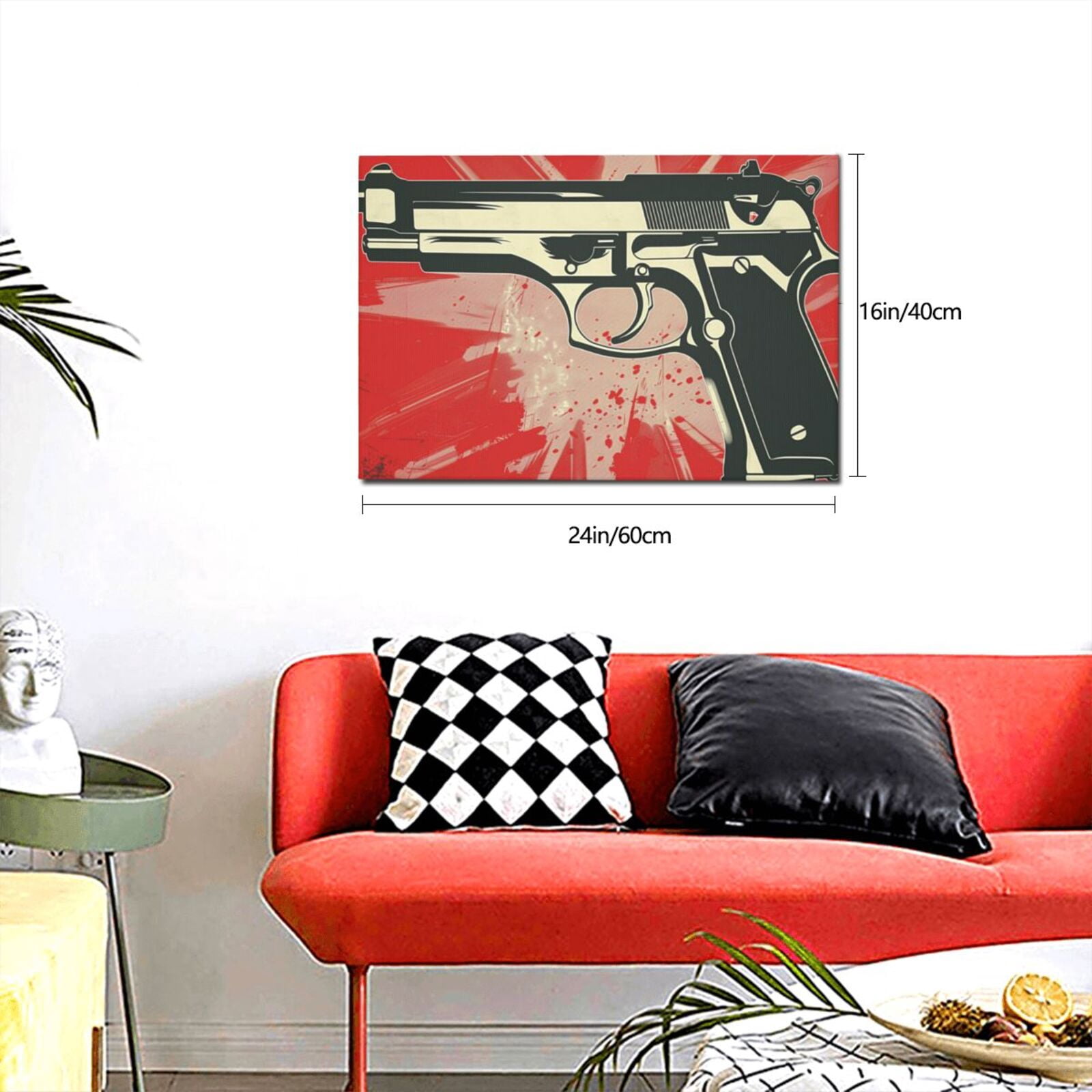 16x24 inch Canvas Hanging Picture Classic Gun Poster,Classic Gun Stores Canvas Decor Accessory,Man Cave,Man Room Wall Decor Painting Prints,Gift For Gun Enthusiast,For Bedroom,Man Cave,Tavern