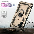 thumbnail image 6 of SaniMore Tri-layer Case for Samsung Galaxy A34 5G 6.6" 2023, 360° Rotating Holder/Kickstand Rugged PC Back + TPU Bumper Magnetic Car Mount Anti-fingerprint Anti-fall Heavy Duty Protective Case, Gold, 6 of 8