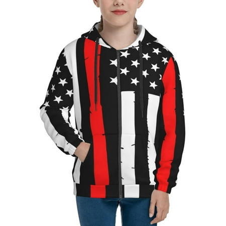 

Hoodies for Teen Girls Boys Firefighters USA Flag Long Sleeve Youth Kids Essentials Zip Up Hoodie Lghtweight Fashion Hoodies & Sweatshirts Jacket Fall Winter Outfits Tops