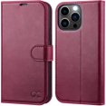 thumbnail image 1 of iPhone 13 Pro Case, iPhone 13 Pro 5G Wallet Case[Card Holder][Kickstand] [TPU Inner Shell][RFID Blocking] Flip Phone Cover Compatible for 6.1 Inch iPhone 13 Pro -Black - 3 Rear Cameras (Burgundy), 1 of 7