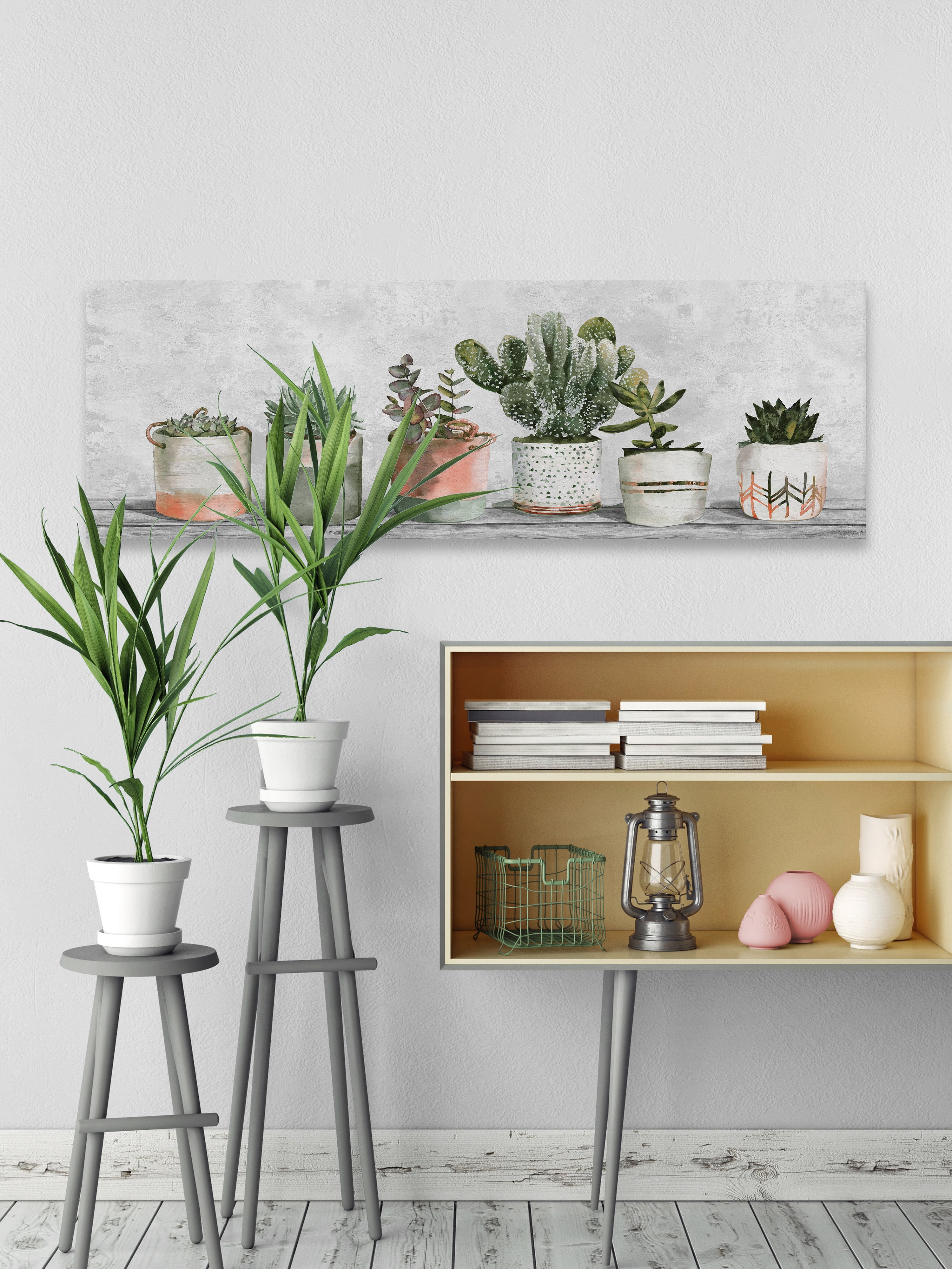 Marmont Hill Cacti Tribe Canvas Wall Art, 10" x 30"