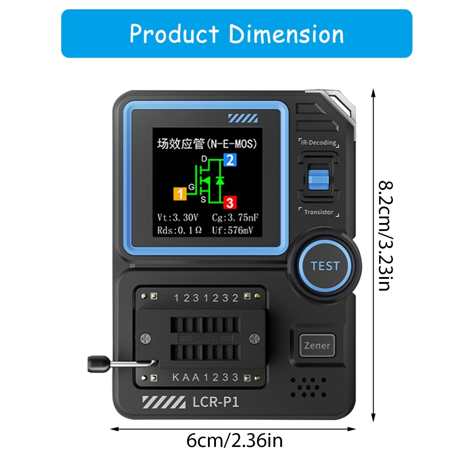 Transistor Capacitor Tester Electronic Component Tester Multimeter Diode Triode Mosfet Tester Multifunction Meter