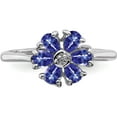 thumbnail image 5 of Sterling Silver Rhodium Tanzanite & Diam. Ring (Size 8) Made In Thailand qdx926-8, 5 of 5