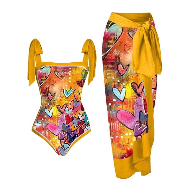 Beach Spa Swimsuit Three-Piece Set French Retro One-Piece Bikini