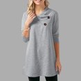 thumbnail image 1 of Puntoco Blusas sueltas casuales de color sólido con cuello en V y manga larga para mujer Puntoco Puntoco-7431, 1 of 9