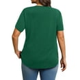 thumbnail image 5 of MOSHU Scoop Neck T-shirts for Women Short Sleeve Plus Size Tops Curved Hem Womens Shirts, 5 of 10