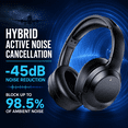 thumbnail image 4 of Jill Deaaa Wireless Over Ear Headphones, Hybrid Active Noise Cancelling Bluetooth Headphones with Microphone for Travel Home Office, 4 of 8