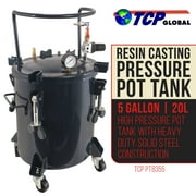 5 Gallon (20 Liters) Pressure Pot Tank for Resin Casting - Heavy Duty Powder Coated Pot with Air Tight Clamp On Lid, Caster Wheels, Regulator, Gauge - Use for Curing Resin in Casting Molds