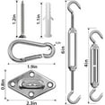 thumbnail image 3 of Awning Attachment Set 40Pcs, Heavy Duty Sun Shade Sail Stainless Steel Hardware Kit for Garden Yard Triangle and Square, Rectangle, Sun Shade Sail Fixing Accessories, 3 of 5