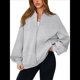 thumbnail image 3 of Sudaderas Oversize con Cremallera para Mujer, Moda de Otoño, Abrigos Casuales de Larga, Conjuntos de Invierno. Gris L, 3 of 10