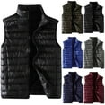 thumbnail image 3 of Pimfylm Mens Puffer Vest Casual Sleeveless Warm Men's Vest Trendy Solid Color Zipper Lightweight Top, 3 of 3