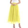 thumbnail image 1 of Gibobby mini faldas de mujer Falda a media pierna con tutú de tul para fiesta de graduación de ballet de malla en capas(Dorado， S), 1 of 3