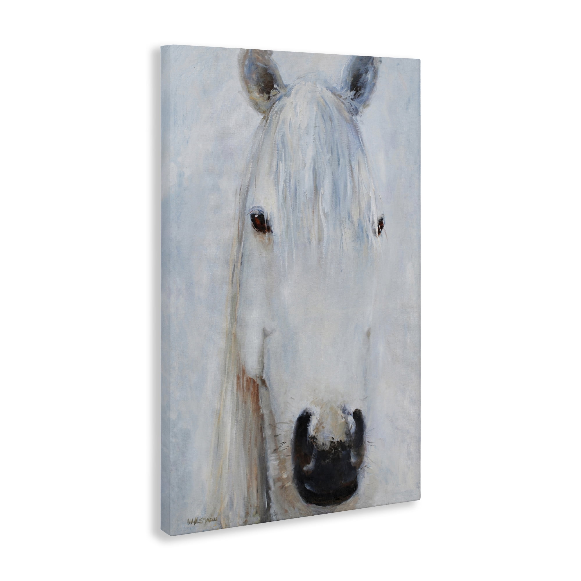 Stupell Industries Pure White Horse Portrait Canvas Wall Art, design by Jadei Graphics