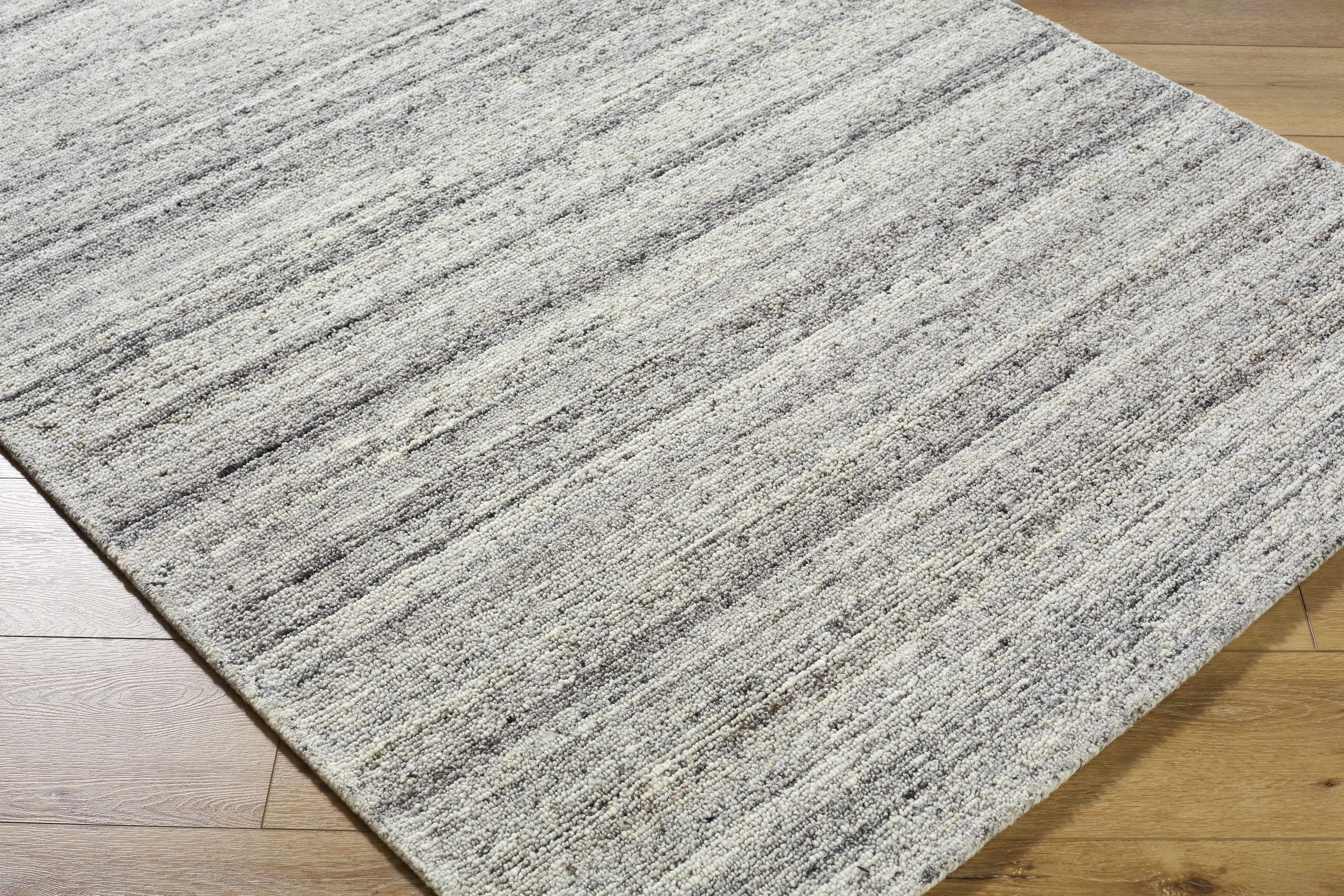 Hauteloom Capote Capote Modern Hand Tufted Natural Fiber Wool Area Rug - Contemporary Abstract Solid Color Carpet for Living Room, Bedroom - Stone Gray, Ash, Charcoal - 8' x 10'