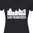 thumbnail image 4 of Inktastic San Francisco Skyline with Grunge Women's V-Neck T-Shirt, 4 of 5