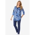 thumbnail image 5 of Woman Within Plus Size 7-Day Three-Quarter Sleeve Grommet Notch Tunic, 5 of 5