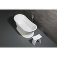thumbnail image 4 of Aqua Eden VRTDS683027 68-Inch Solid Surface Oval Double Slipper Pedestal Tub with Drain (No Faucet Drillings) in Matte White/Glossy White, 4 of 11