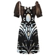 thumbnail image 5 of Venetian mask black / white Sleeveless Dress Summer dresses for women summer woman dress 2024, 5 of 6