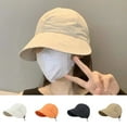 thumbnail image 2 of Women Summer Hat Wide Brim Solid Color Drawstring Face Protection Breathable Sunshade Block Sunlight Outdoor Travel Summer Sun Hat Headwear, 2 of 7