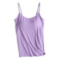 thumbnail image 5 of 3 Pcs Soft Stretch Fabric Sleeveless Camisoles Adjustable Thin Straps Built in Removable Ladies Daily Tops for Casual Use Open Back Sleeveless Camisole (Light Blue,S), 5 of 5