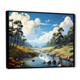thumbnail image 2 of Designart "Hidden Gem Of The Forest" Landscape Forest River Floater Framed Wall Art Prints, 2 of 5