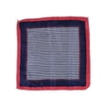 thumbnail image 2 of INSPIRE CHIC Women's Stripe Pattern Contrast Color Red Hem Blue White Neck Scarf Blue, 2 of 2