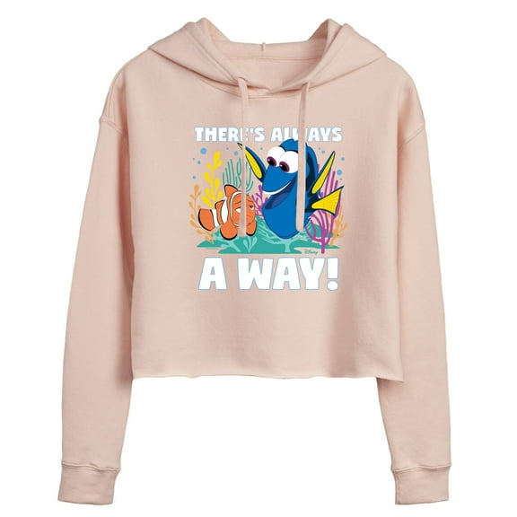 Disney Finding Dory - There's Always A Way - Juniors Cropped Pullover Hoodie