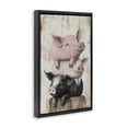 thumbnail image 2 of Stupell Industries Eclectic Pig & Piglet Pile Black Floating Frame Canvas Art, 17 x 25, by Tina LeCour, 2 of 8