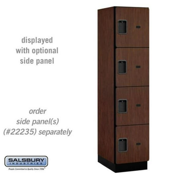 Salsbury Industries 18-24161MAH 18 in. Wide Four Tier Designer Wood Locker, Mahogany - 1 x 6 ft. x 21 in.