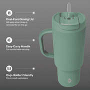 TAL 40oz Stainless Steel Hudson Tumbler with Straw, Sage