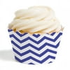 Dress My Cupcake Standard Cupcake Wrappers, Chevron, Royal Blue, Set of 12