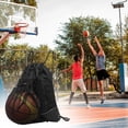 thumbnail image 4 of Mochila con cordón, bolsa de baloncesto resistente al agua, mochila deportiva para gimnasio con red, 4 of 4