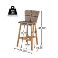 thumbnail image 6 of GZXS Set of 2 Patio Bar Stools, 26.7" Outdoor Counter Height Pub Chairs with Solid Acacia Wood Frame, PE Wicker Seat & Back, All-Weather Patio Kitchen Island Stools, Light Brown, 6 of 10
