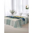 thumbnail image 5 of Blue Truck Yellow Sunflower King Size Flat Sheet, Wrinkleproof & Fadeproof Cooling Flat Bed Sheet Only, Teal Plaid Vintage Summer Breathable Soft Bedding Top Sheets 105 x 98 Inches, 5 of 8