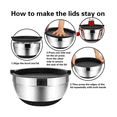 thumbnail image 3 of Chef Set De Bowls De Acero Inoxidable Para Cocina 6 pz con tapa Malubero Plateado, Negro, 3 of 5