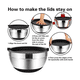 thumbnail image 3 of Chef Set De Bowls De Acero Inoxidable Para Cocina 6 pz con tapa Malubero Plateado, Negro, 3 of 5