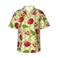 thumbnail image 2 of Goofa Cherries and Ladybirds Hawaiian Shirt for Men, Unisex Summer Beach Casual Short Sleeve Button Down Shirts,Aloha Tropical Floral print shirt-, 2 of 9