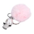 thumbnail image 3 of Cute Keychain, Exquisite Fluffy Unique Design Odorless Fadeless Keychain Pom Pom Highly Durable Soft Plush  for Backpack for DIY for Bag Pink, 3 of 7
