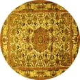 thumbnail image 1 of Ahgly Company Indoor Round Medallion Yellow Traditional Area Rugs, 5' Round, 1 of 4