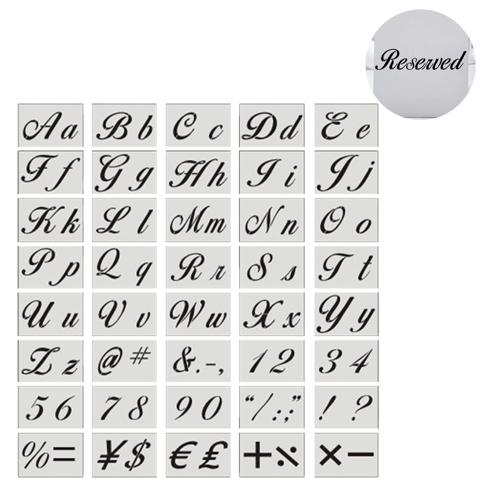 Letters Alphabet plastic stencil sheet upper/lower case vintage shabby chic 