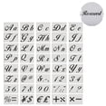 thumbnail image 1 of Juego de 40 plantillas de letras lindas para niños: plantillas de plástico reutilizables para manualidades con números y signos: plantillas del alfabeto con fuente de caligrafía, letras mayúsculas y, 1 of 7
