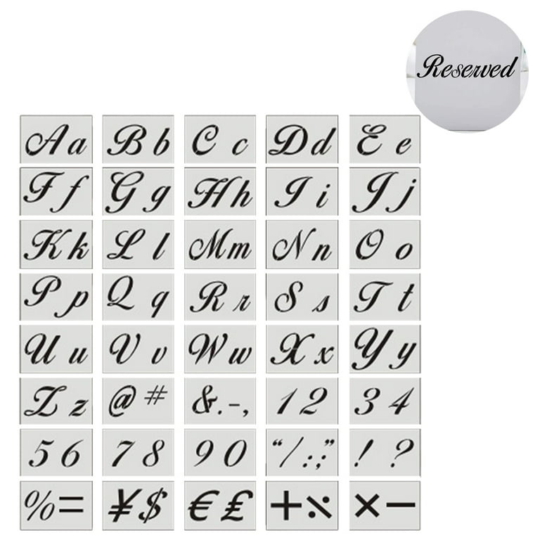 40 Pcs Cute Letter Stencils Set for Kids-Reusable Plastic Art Craft Templates with Numbers and Signs - Alphabet Stencils with Calligraphy Font Upper