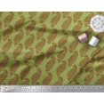 thumbnail image 3 of Soimoi Green Modal Satin Fabric Brown Paisley Print Sewing Fabric Yard 42 Inch Wide, 3 of 3