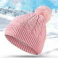 thumbnail image 3 of CYRBOKO Toddler Girls' Beanies Sets, 3 Pieces Knitted Winter Thermal Gloves with Sarves Pink Size 1-6 T, 3 of 3
