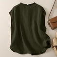 thumbnail image 3 of Garbnen Linen Tank Top Women Crew Neck Sleeveless Button Down Tank Tops for Women Flowy Summer Beach Travel Womens Tunics, 3 of 3