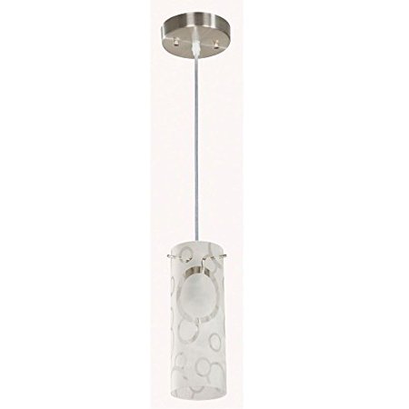 UPC 886316074269 product image for 1-Light Bubble Pattern Etched White Glass Brushed Nickel Mini Pendant | upcitemdb.com