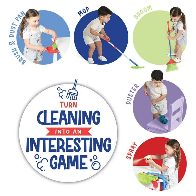 Kidzlane Kids Cleaning Set for Toddlers | Kids Broom Set for Kids for Play  | Mop and Cleaning Toys Set | Kids Broom and mop Set for Toddlers 