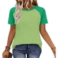 thumbnail image 6 of Bosfbaoi T Shirts For Women Color Block Short-sleeved Tops Raglan Shirts Summer Tops, 6 of 8